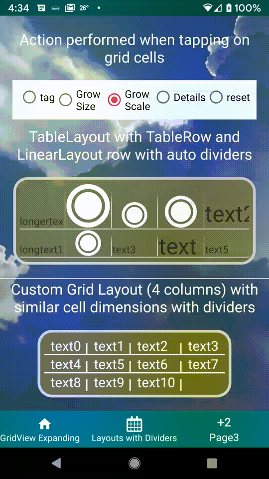 gridview expand